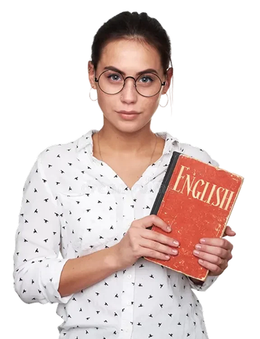 Student holding an English textbook